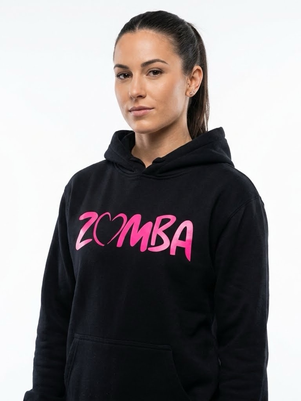 Zumba Fitness Women's Black Hoodie with Pink Logo